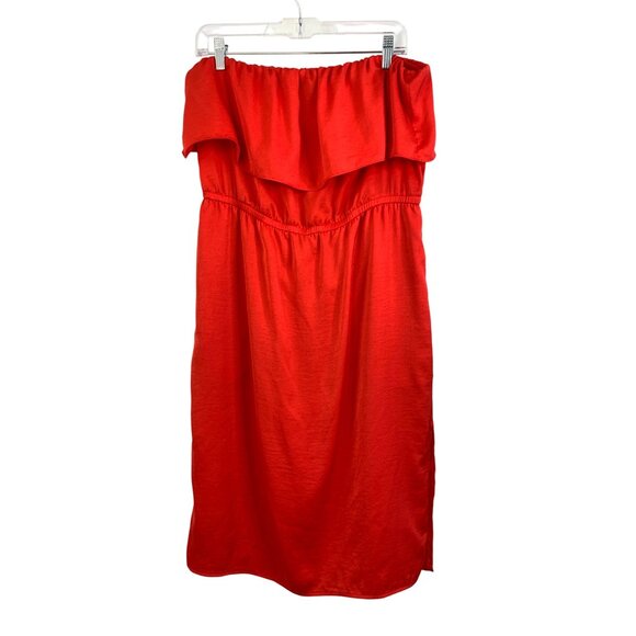 BCBGMAXAZRIA Malia Red Berry Off-Shoulder Dress M Crepe NWT $158 Island Vacay - Picture 8 of 13